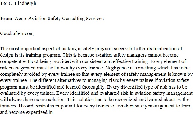2.2 - Discussion Acme Aviation Safety Consultant Service
